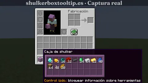 Shulker Box Tooltip en Minecraft 26.3: vista previa completa de una caja shulker con objetos variados